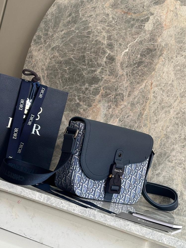 Luxury Blue Printed Calfskin Crossbody Bag – Limited Edition