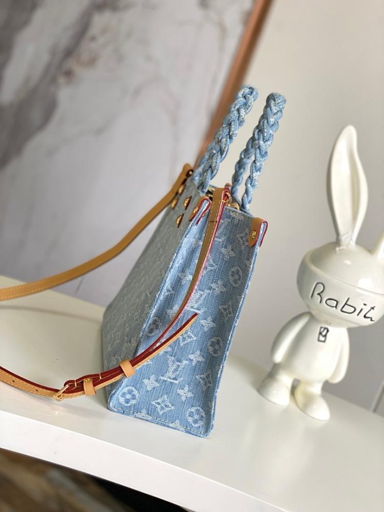 Elegant Stylish Blue Woven Denim Shoulder Bag