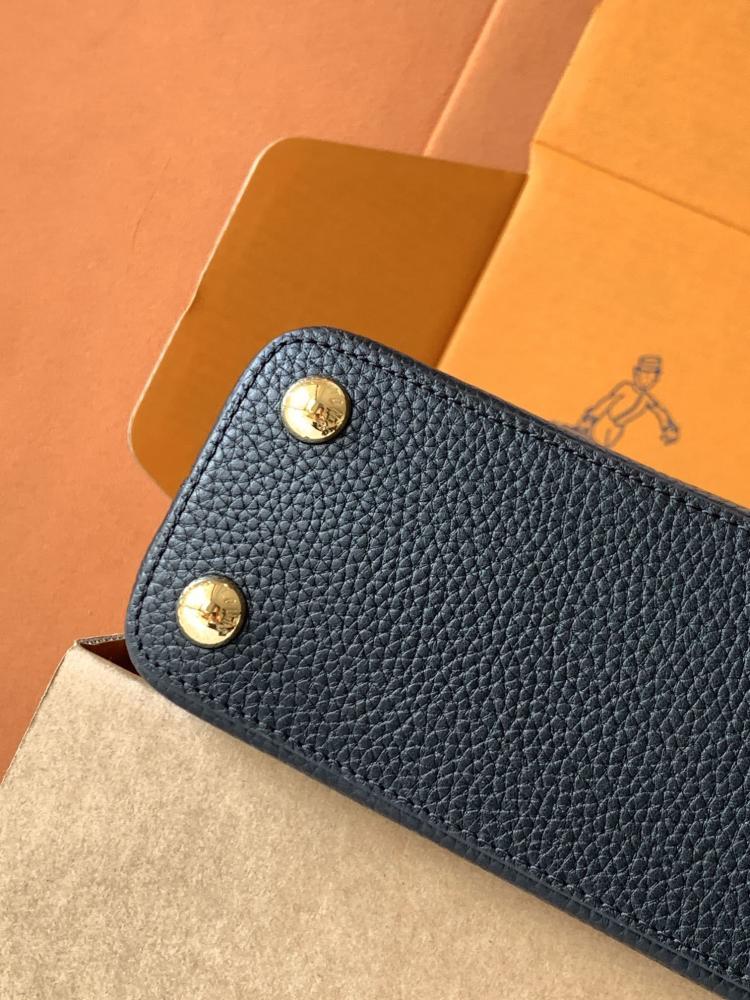Gold Leather Top Handle Bag