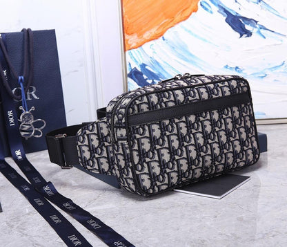 Elegant Refined Black Printed Calfskin Shoulder Bag