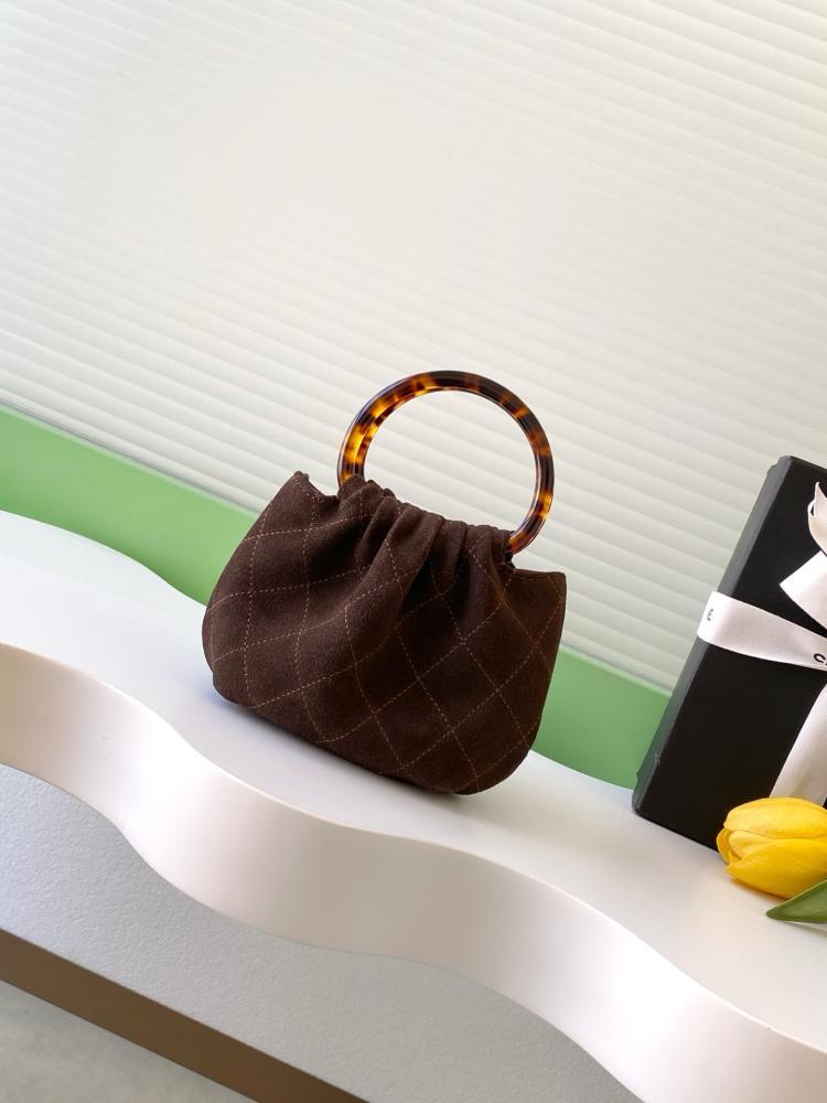 Suede Top Handle Bag