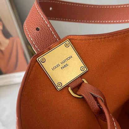 Classic Premium Monogram Leather Hobo Bag