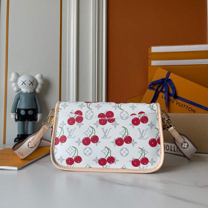 Diane Embroidered Leather Shoulder Bag