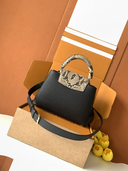 Luxury Calfskin Top Handle Bag