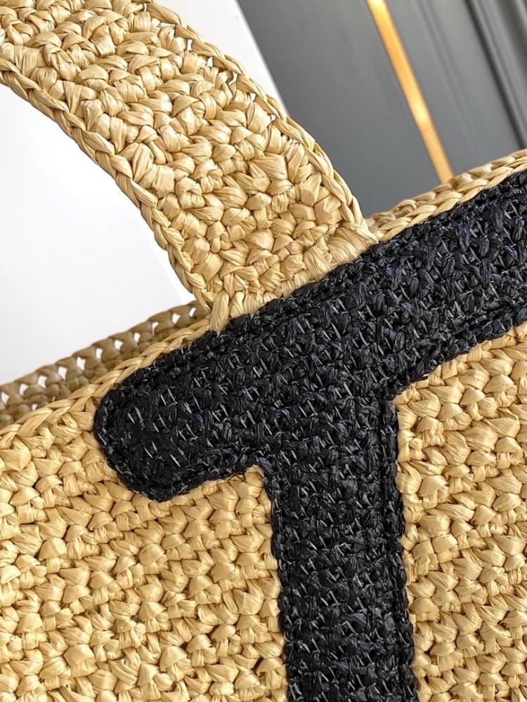 VLogo Signature Raffia Crossbody Bag