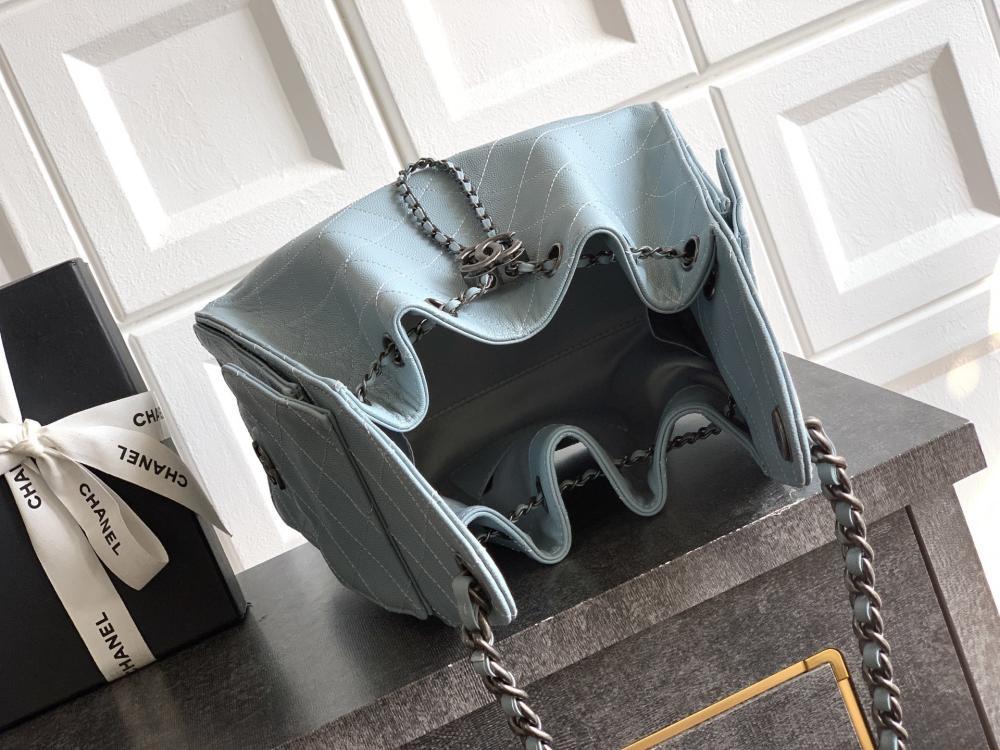 Gold Leather Bucket Bag