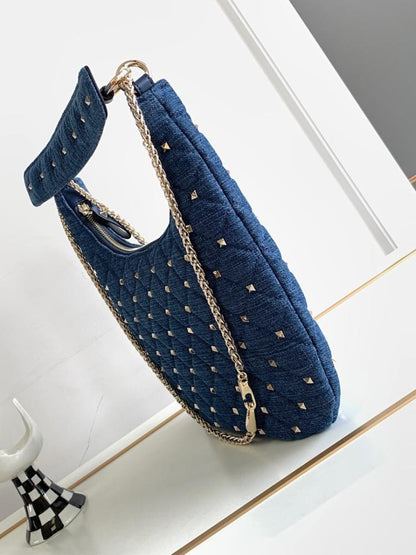 Classic Italian-Inspired Embroidered Lambskin Crossbody Bag