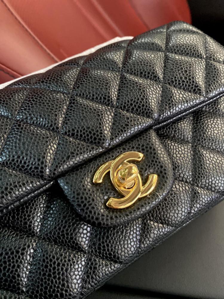 Classic Gold Lambskin Top Handle Bag