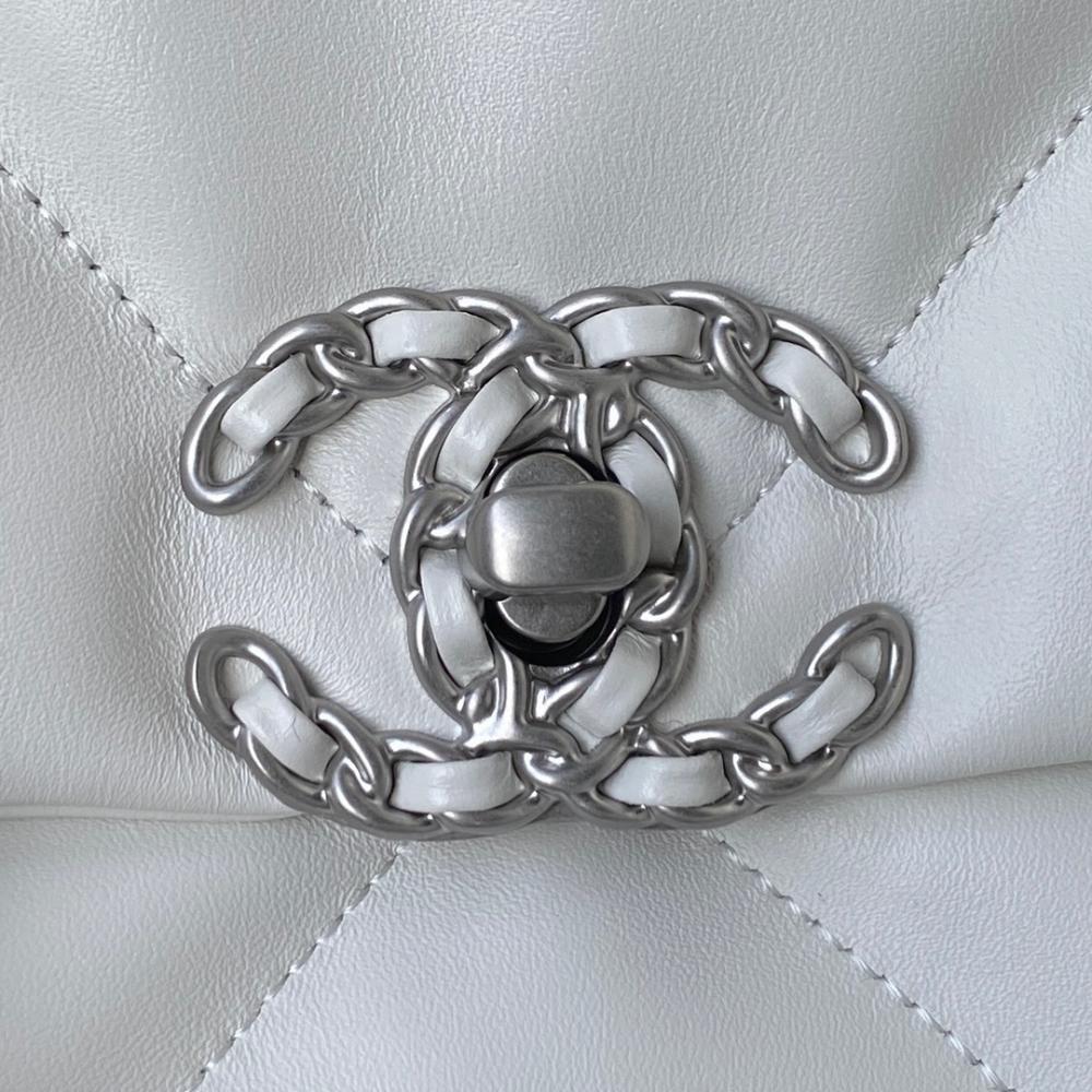 Silver Quilted Top Handle Bag