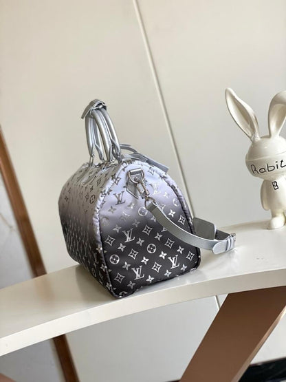 Modern Elegant Silver Nylon Crossbody Bag