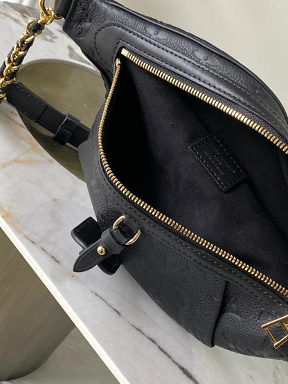 Modern Elegant Gold Monogram Leather Shoulder Bag