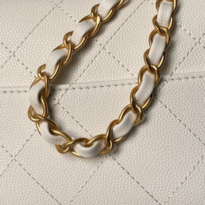 Classic Gold Calfskin Top Handle Bag