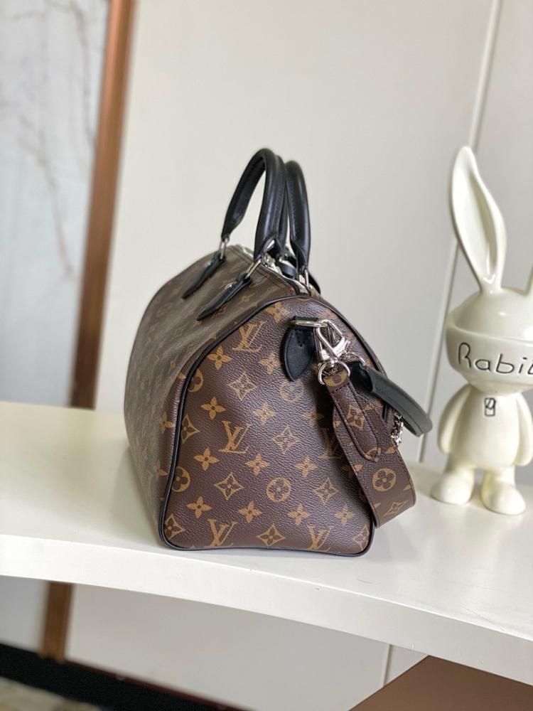 Elegant Premium Black Monogram Leather Shoulder Bag