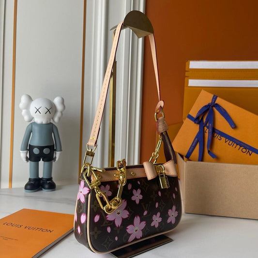 Luxury Elegant Monogram Leather Shoulder Bag – Limited Edition