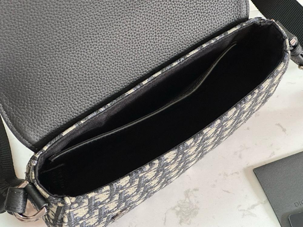 Saddle Black Printed Calfskin Shoulder Bag