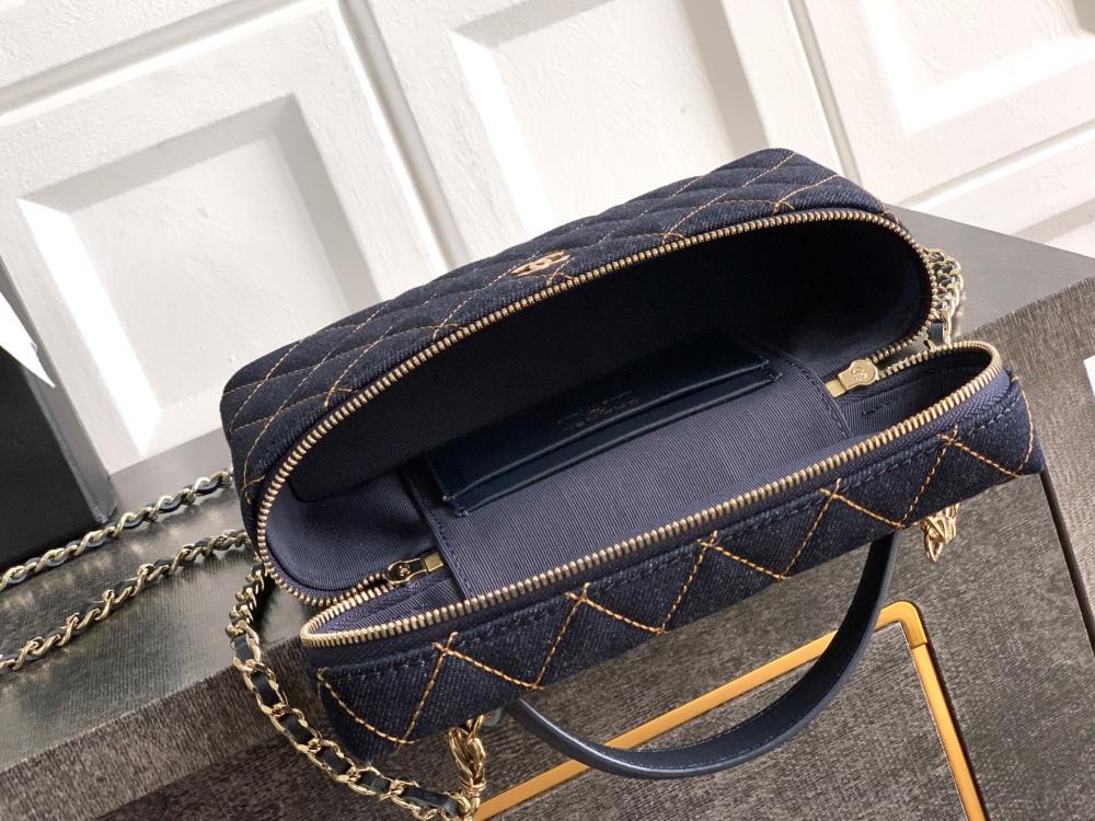 Embroidered Denim Shoulder Bag