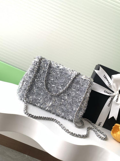 Silver Top Handle Bag