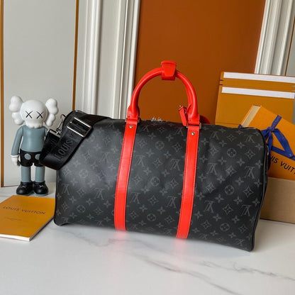 Keepall Monogram Leather Travel Bag