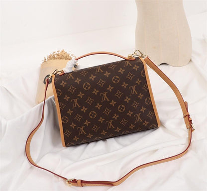 Italian-Inspired Luxury Gold Monogram Leather Backpack