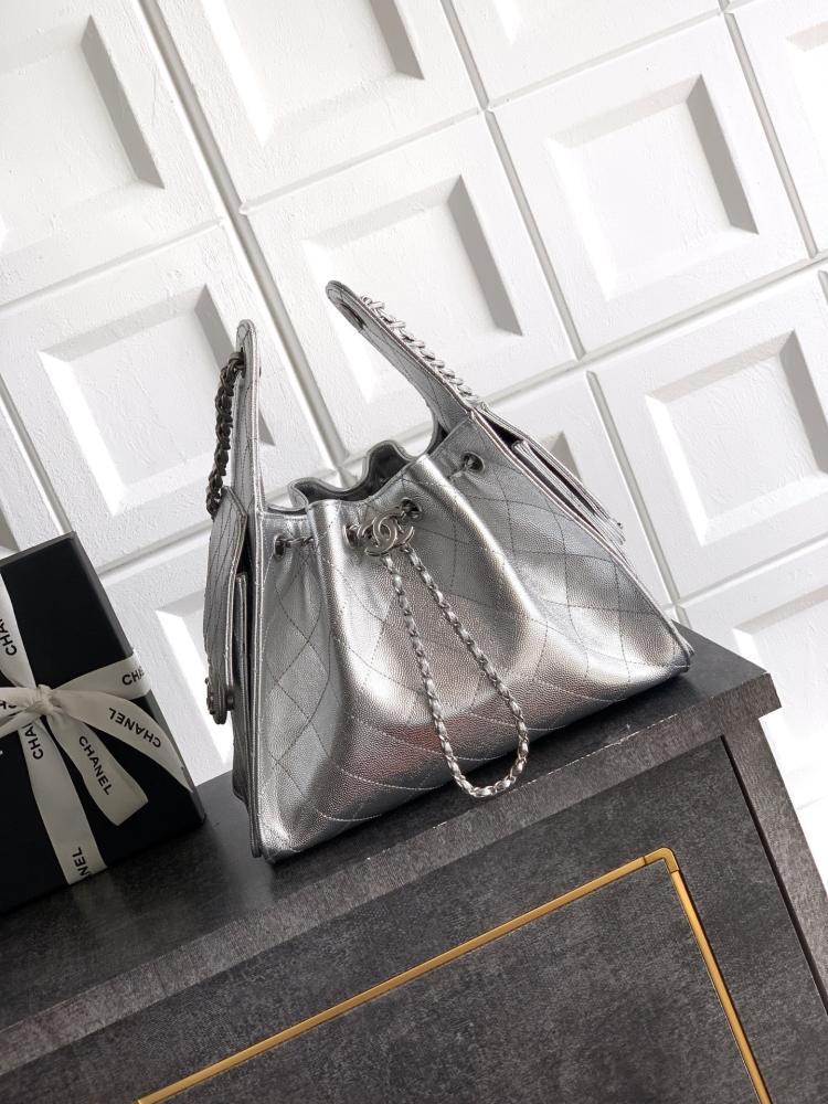 Gold Leather Bucket Bag