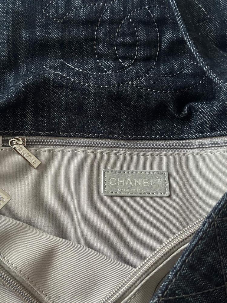 Silver Denim Crossbody Bag