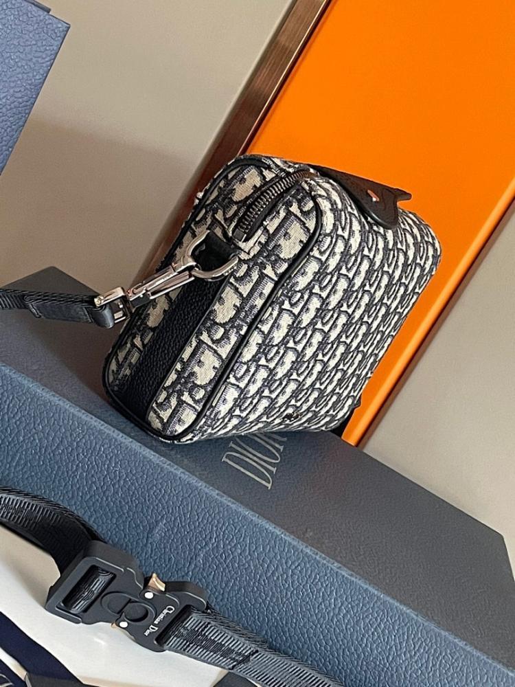 Modern Stylish Black Printed Calfskin Crossbody Bag