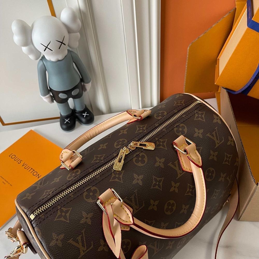 Speedy Monogram Leather Shoulder Bag