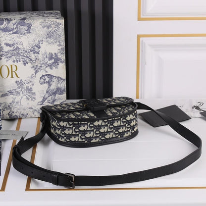 Luxury Stylish Black Printed Calfskin Shoulder Bag
