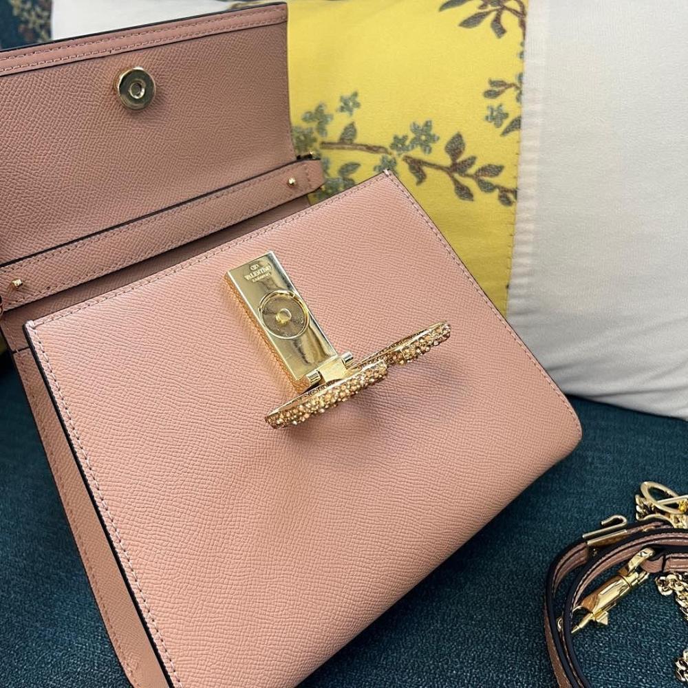 Luxury Stylish Crystal-Embellished Calfskin Shoulder Bag