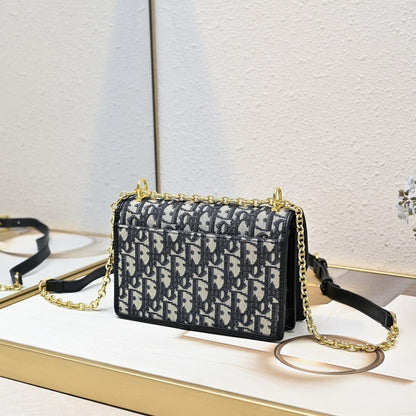 Luxury Premium Blue Embroidered Leather Crossbody Bag