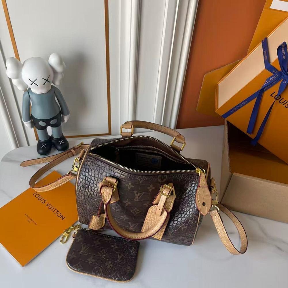 Classic Premium Monogram Leather Shoulder Bag