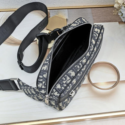 Classic Elegant Black Printed Calfskin Shoulder Bag – Limited Edition