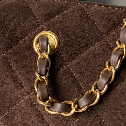 Suede Top Handle Bag