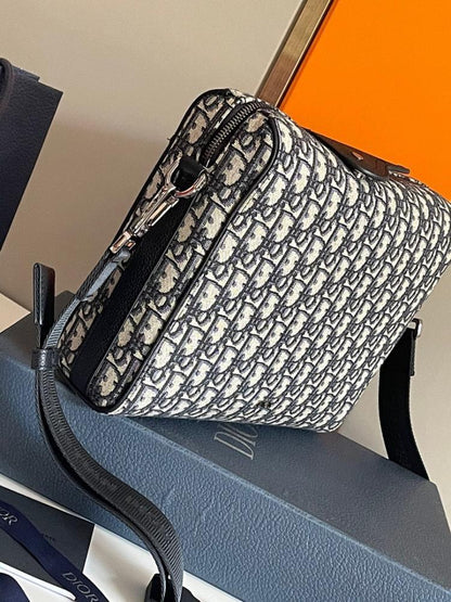 Modern Premium Black Printed Calfskin Shoulder Bag