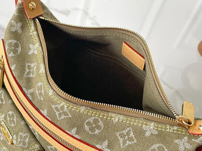 Classic Refined Green Denim Shoulder Bag