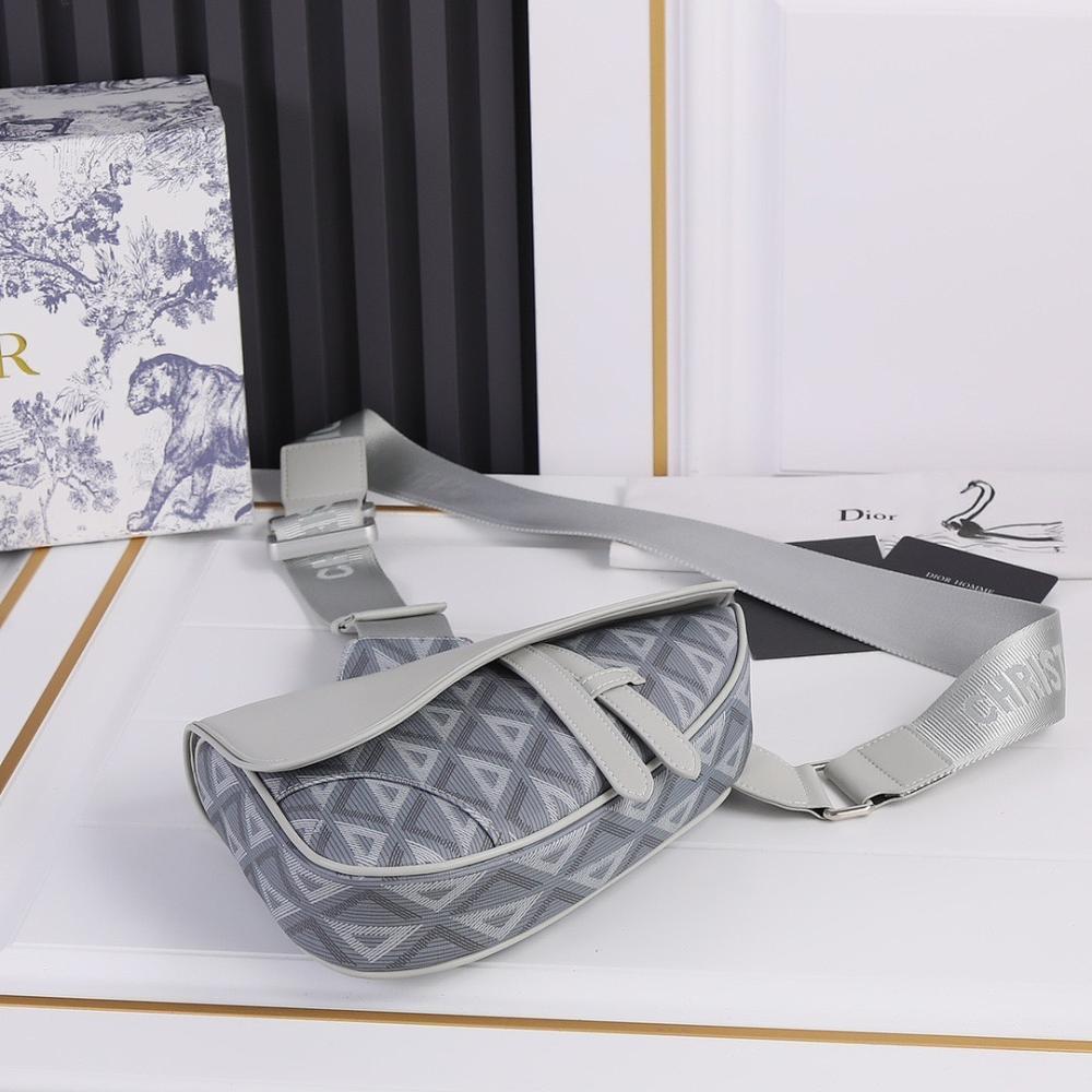 Saddle Monogram Calfskin Shoulder Bag
