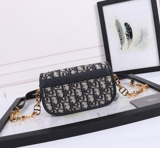 Classic Premium Gold Printed Leather Shoulder Bag