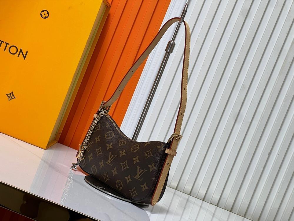 Luxury Elegant Monogram Denim Shoulder Bag