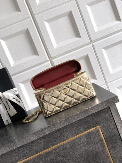 Gold Leather Shoulder Bag