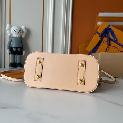 Alma Monogram Leather Shoulder Bag