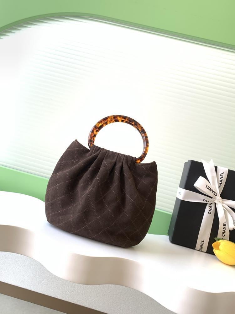 Suede Top Handle Bag