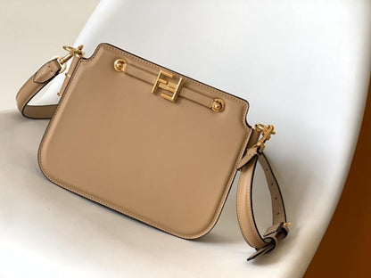 Gold Leather Crossbody Bag