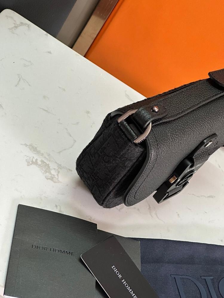 Saddle Grey Calfskin Shoulder Bag