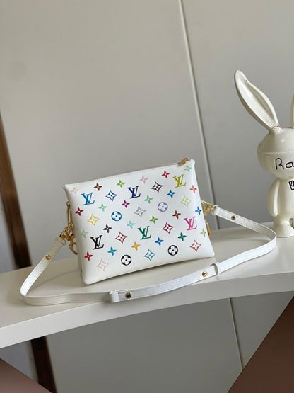 Classic Refined Monogram Leather Shoulder Bag