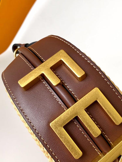 Gold Straw Shoulder Bag