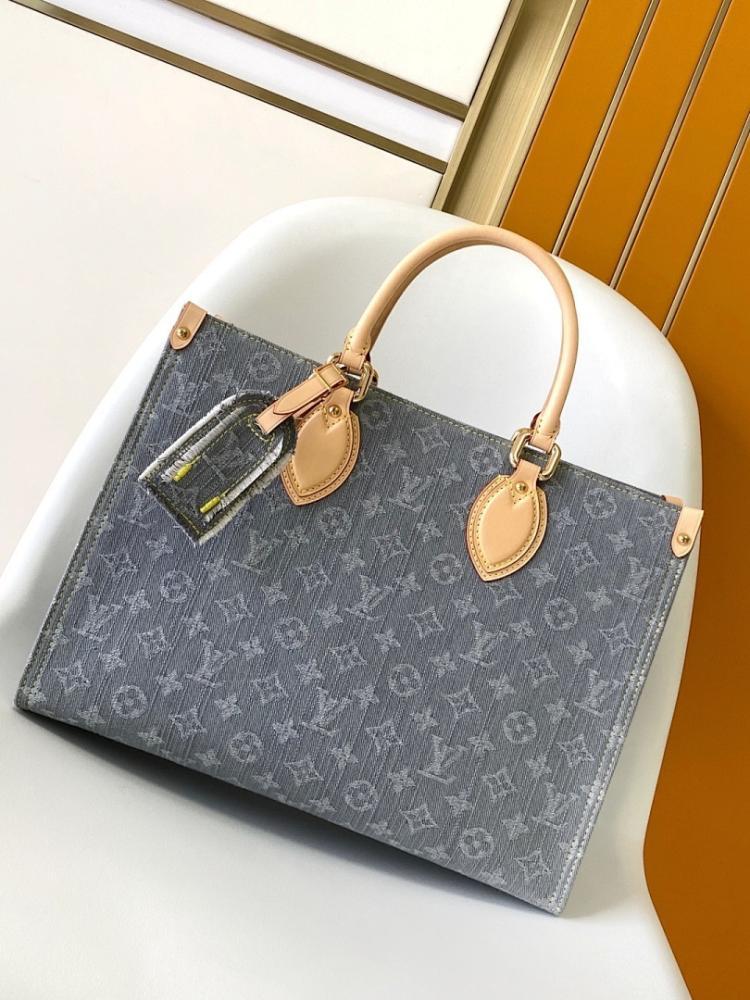 OnTheGo Grey Monogram Denim Shoulder Bag