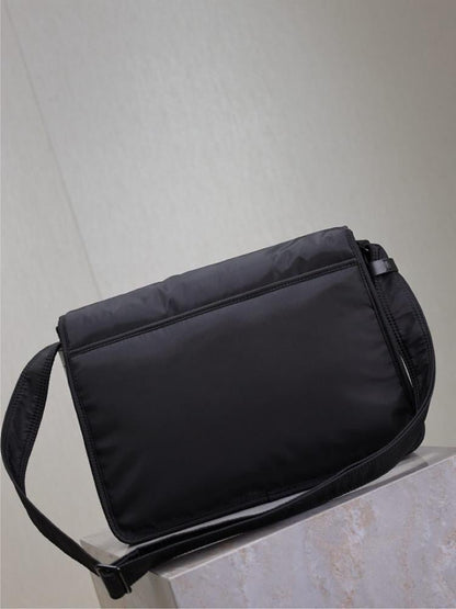 Classic Luxury Black Nylon Crossbody Bag