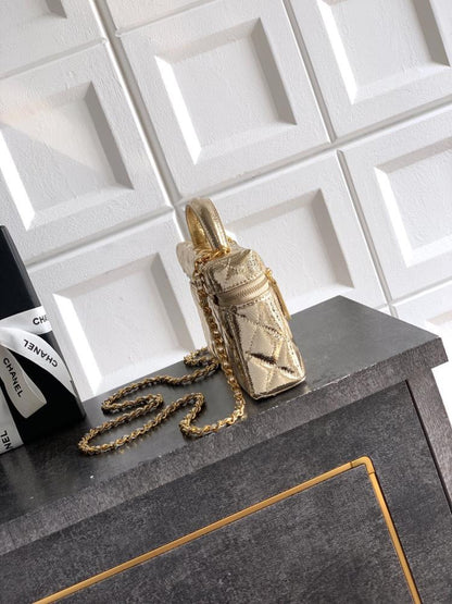 Gold Leather Shoulder Bag