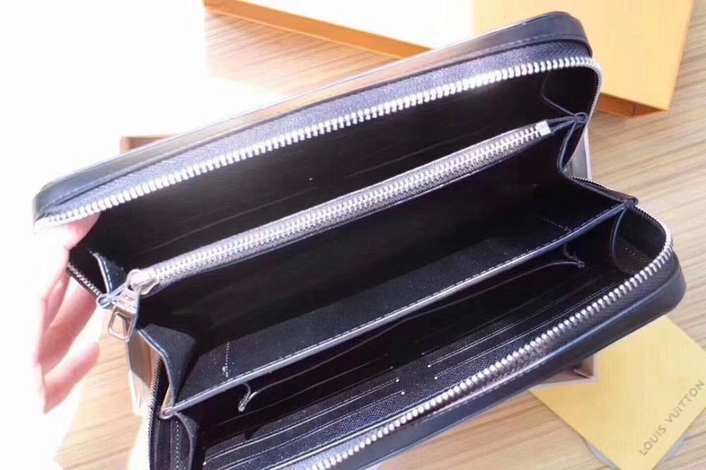 Classic Elegant Black Monogram Leather Wallet
