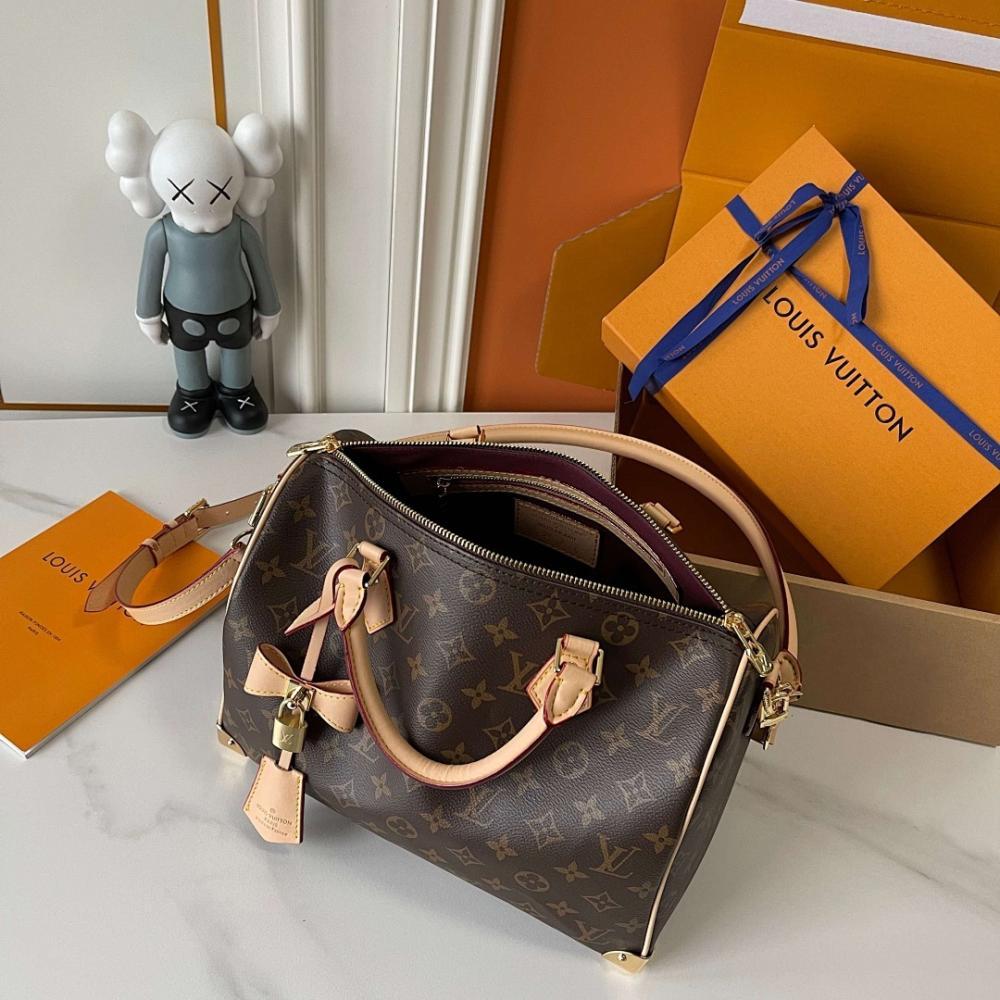 Speedy Monogram Leather Shoulder Bag